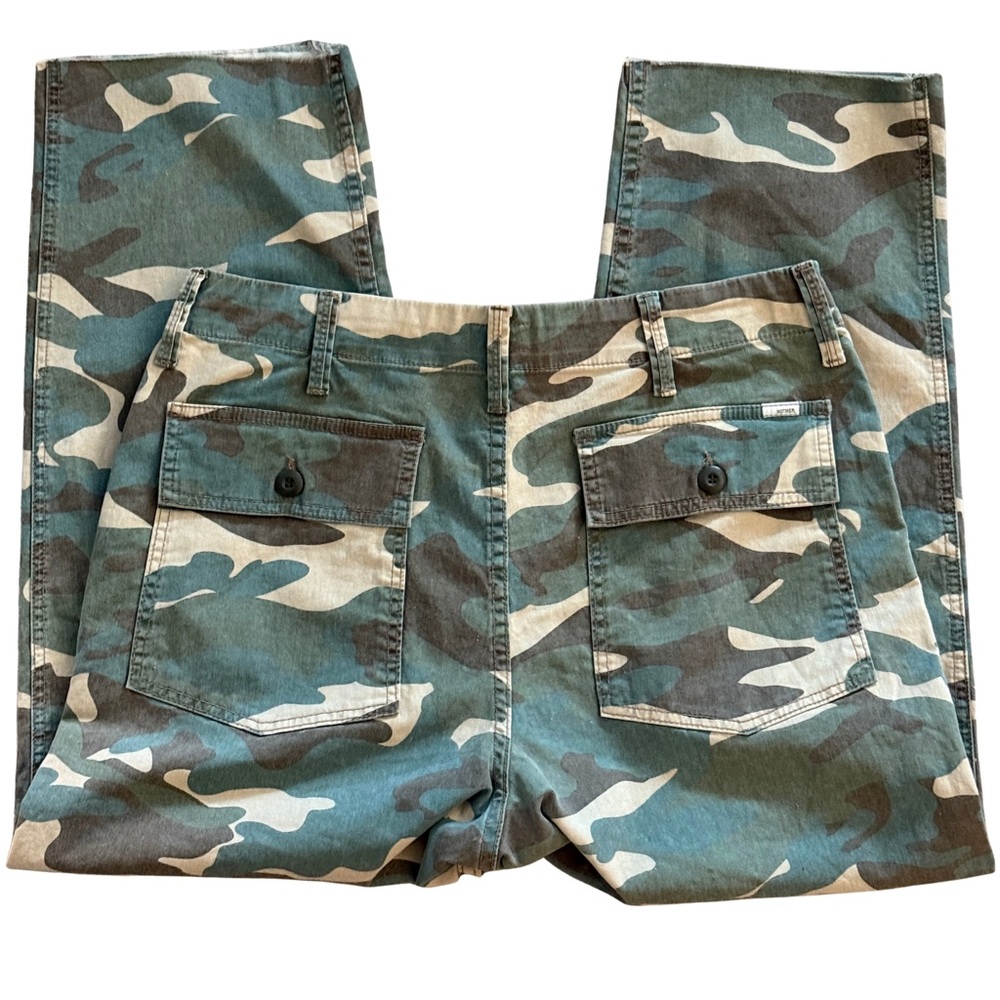 MOTHER Private High-Rise Patch Pocket Straight-Leg Ankle Jeans Camouflage 29 - Picture 6 of 16